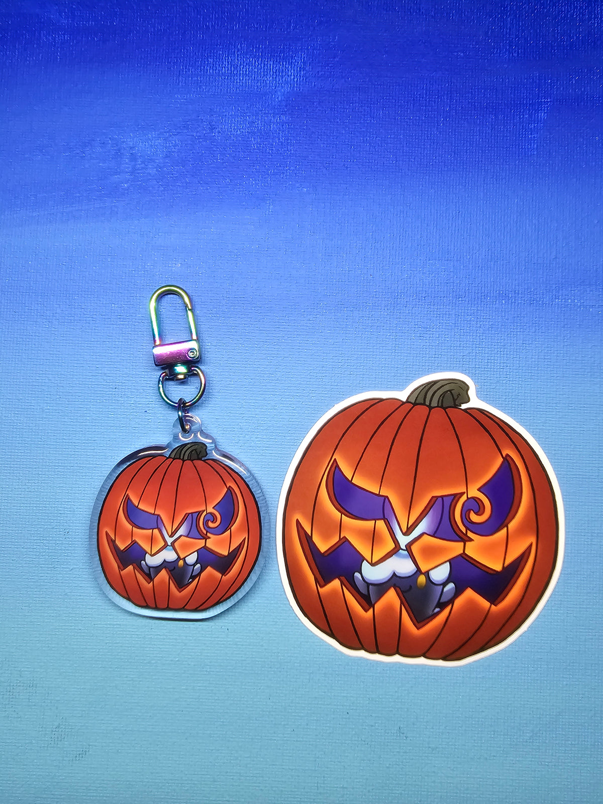 Double-Sided Acrylic Epoxy Litwick Jack-O'-Lantern Charm