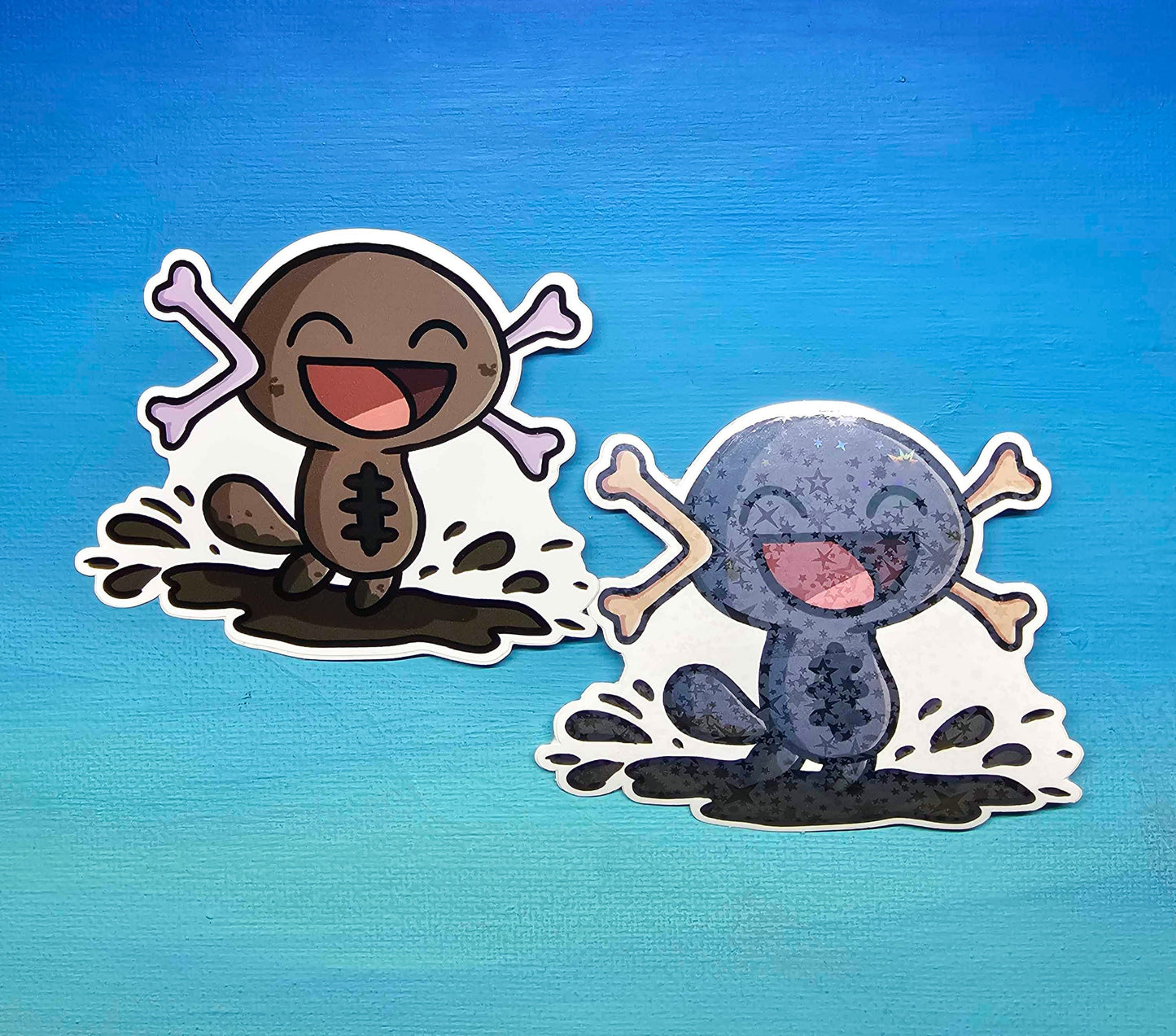 Shiny Paldean Wooper Splashing in Mud Sticker