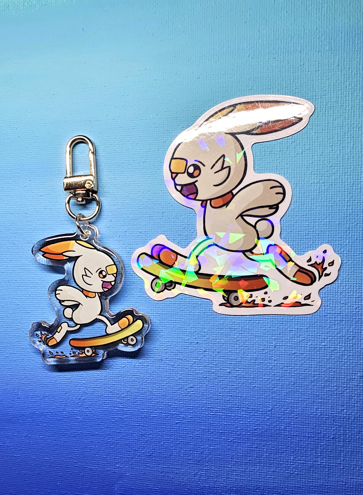 Double-Sided Scorbunny Skater Charm