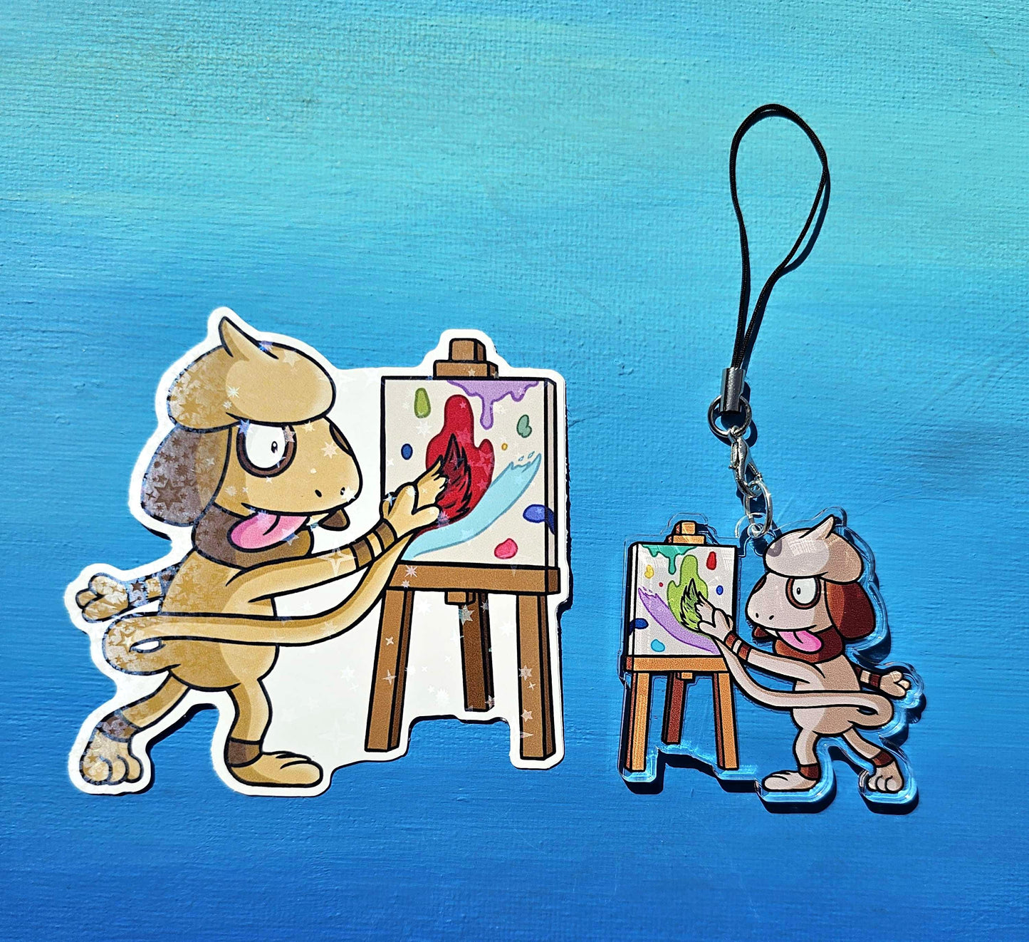 Double-Sided Smeargle Painting Canvas Charm