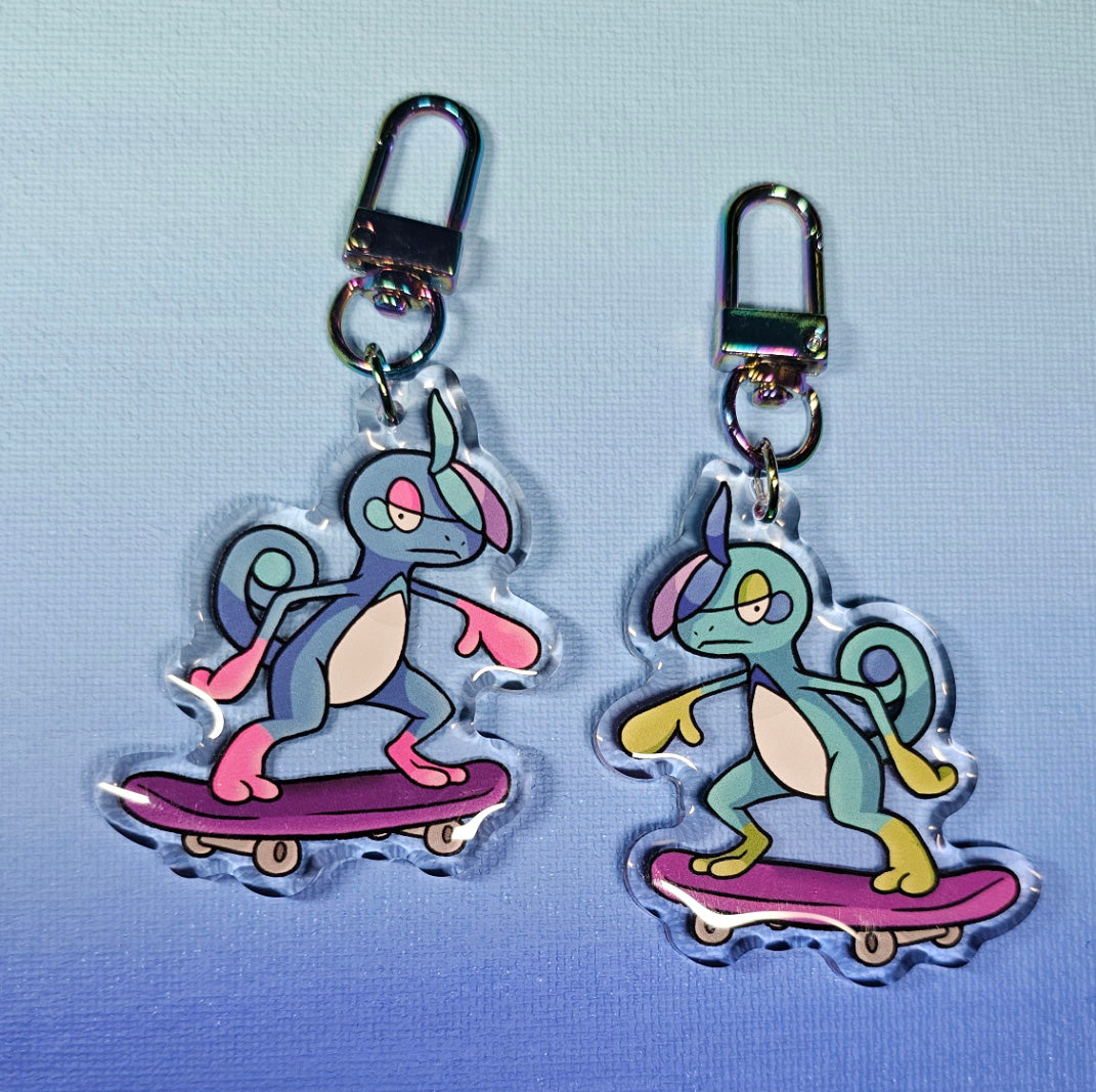 Double-Sided Drizzile Skateboarder Charm