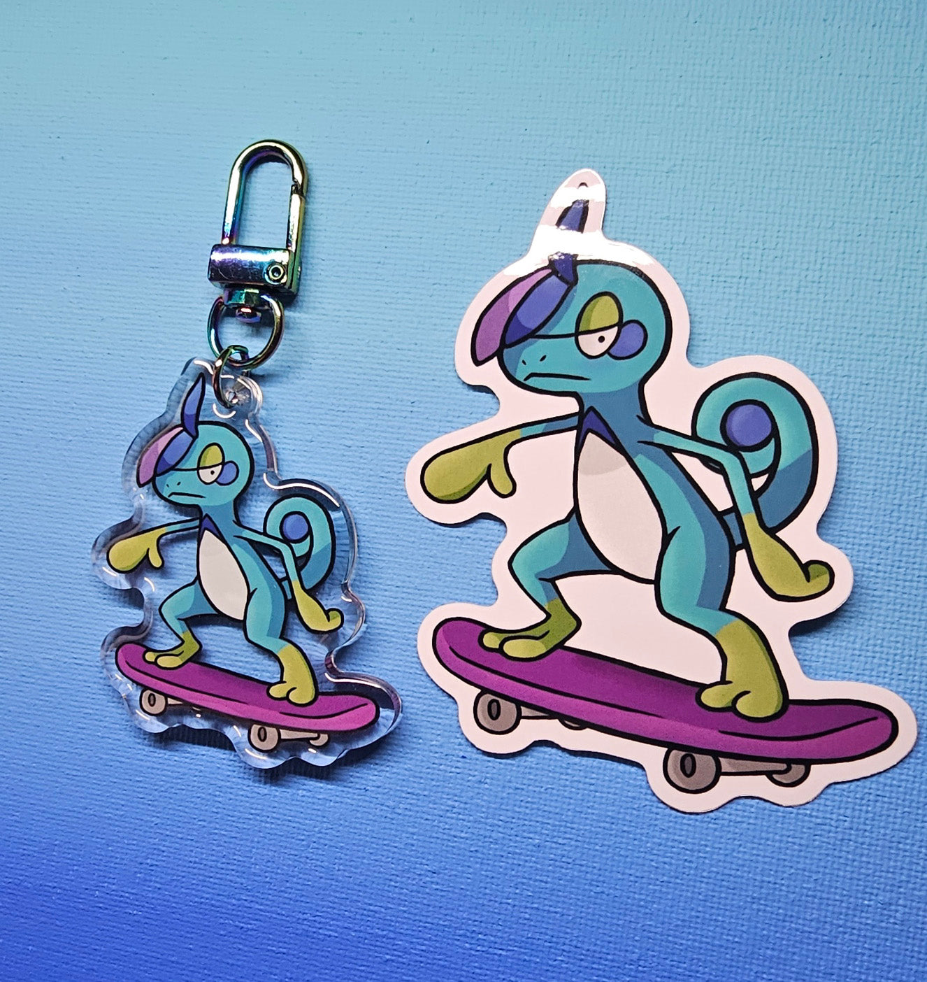 Double-Sided Drizzile Skateboarder Charm