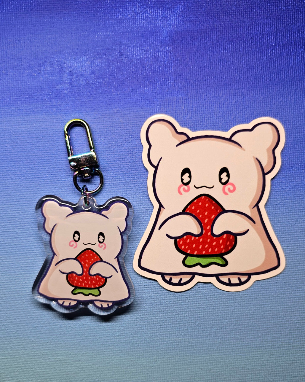 Double-Sided Hanamaruobake Strawberry Sanrio Charm