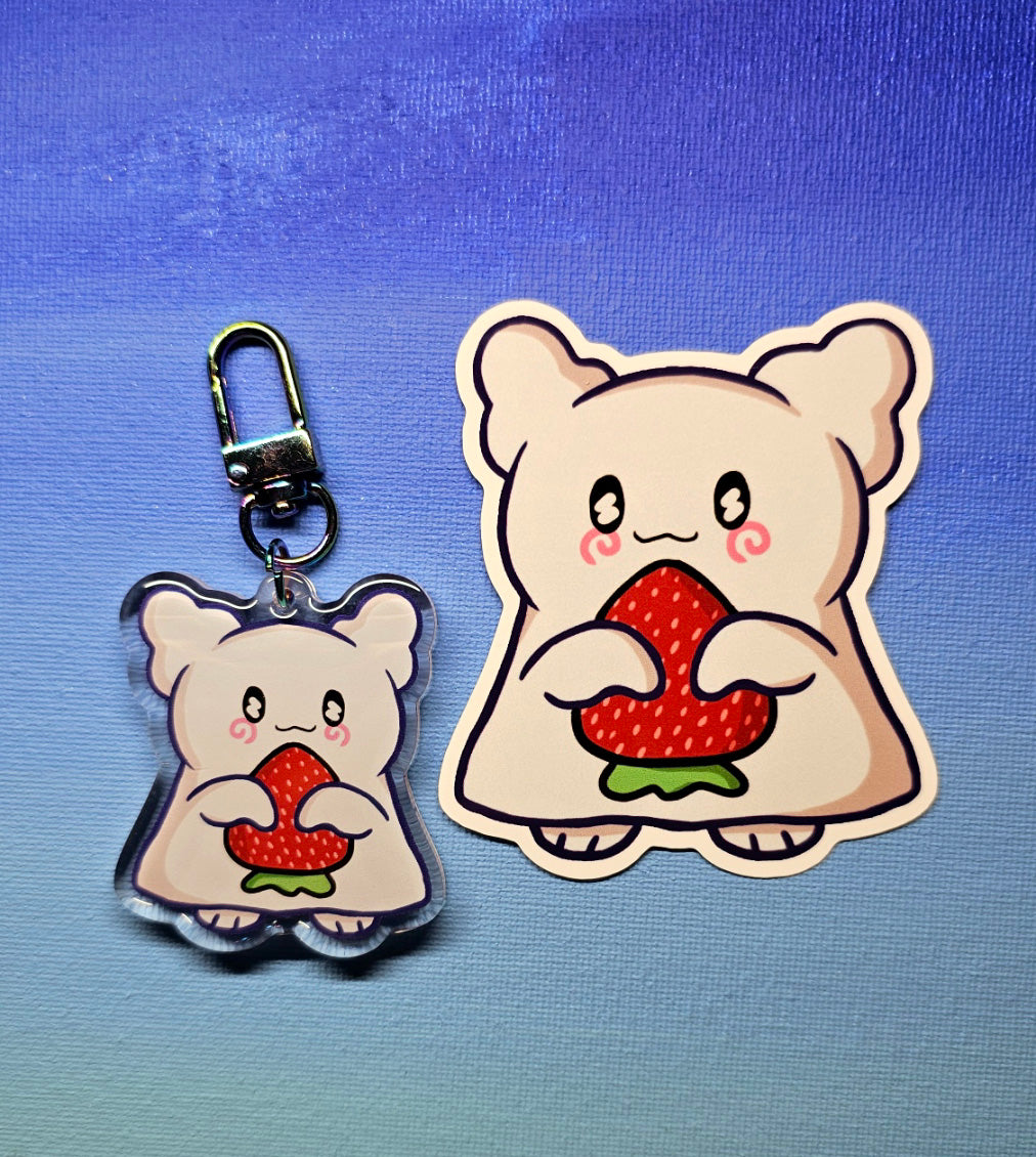 Double-Sided Hanamaruobake Strawberry Sanrio Charm