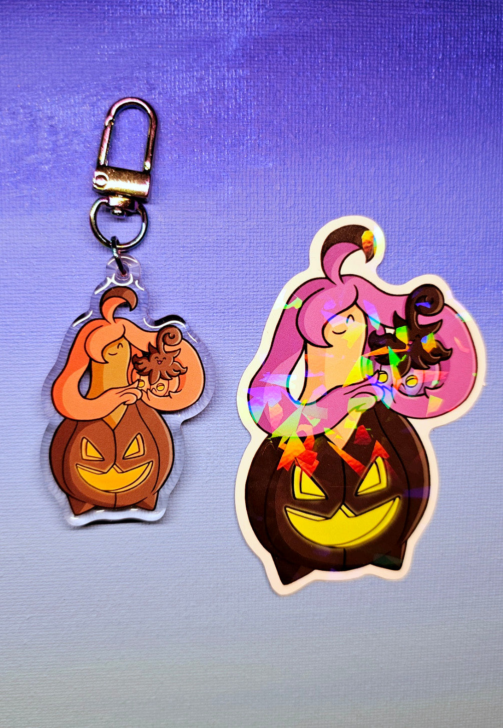 Double-Sided Gourgeist Cuddling Pumpkaboo Charm