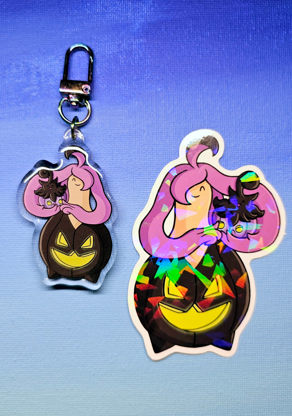 Double-Sided Gourgeist Cuddling Pumpkaboo Charm
