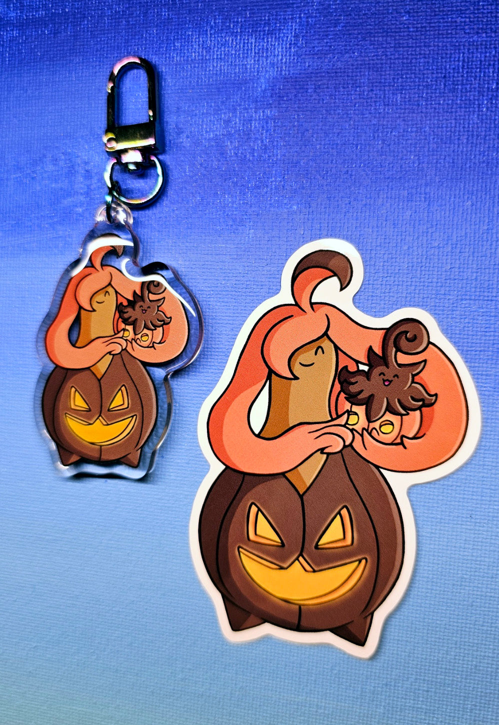 Double-Sided Gourgeist Cuddling Pumpkaboo Charm