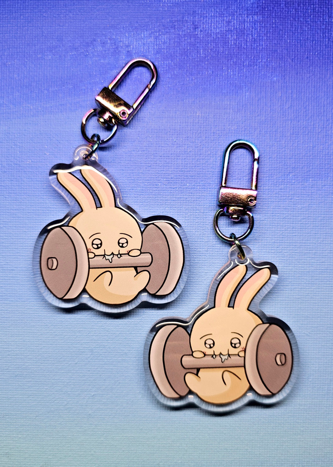 Double-Sided Usagi Eating a Dumbbell Charm