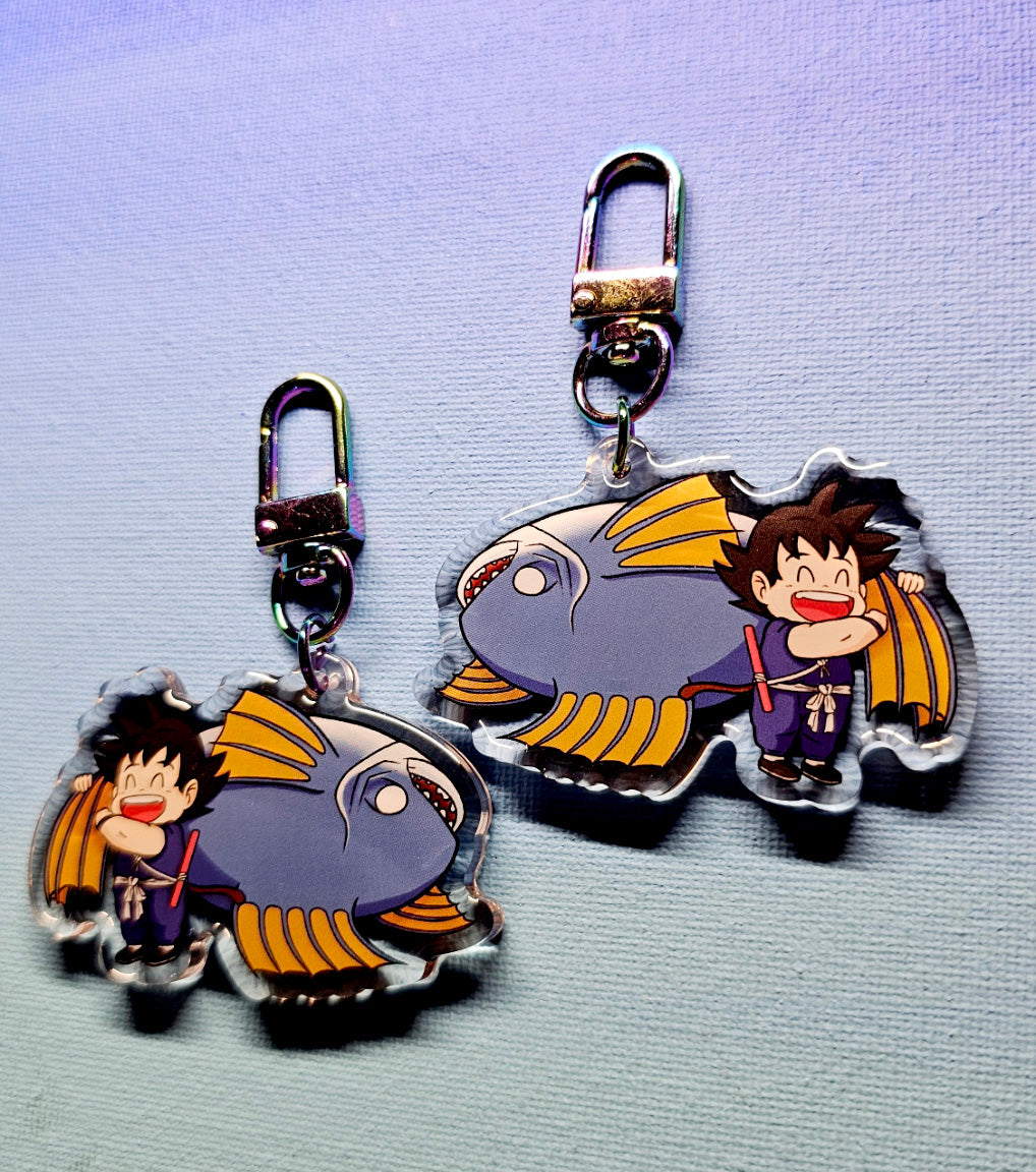Double-Sided Kid Goku Fish Charm