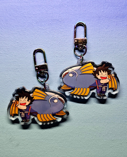 Double-Sided Kid Goku Fish Charm