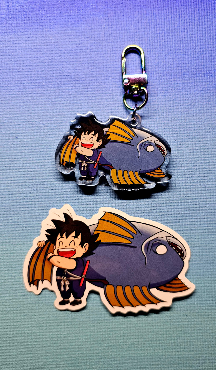 Double-Sided Kid Goku Fish Charm