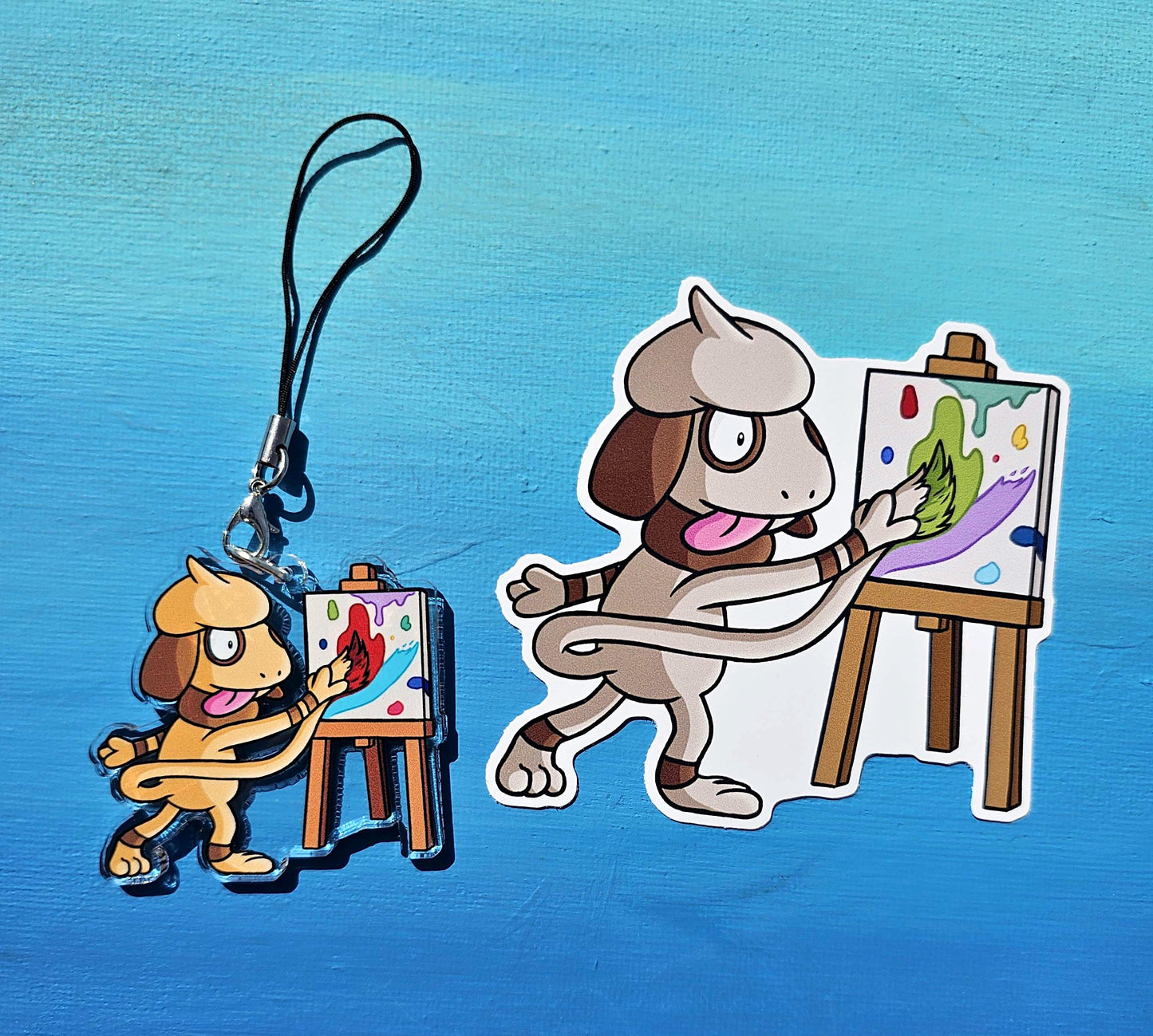 Double-Sided Smeargle Painting Canvas Charm