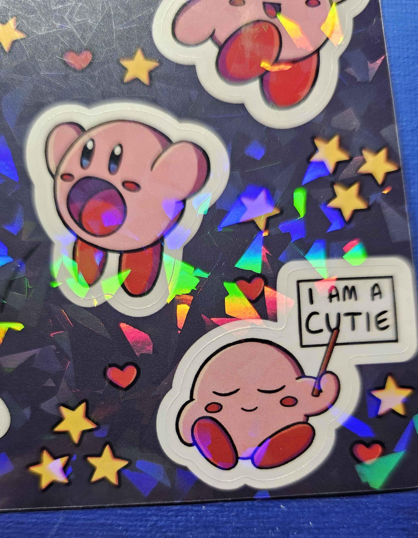Holographic A6 Kirby Sticker Sheet