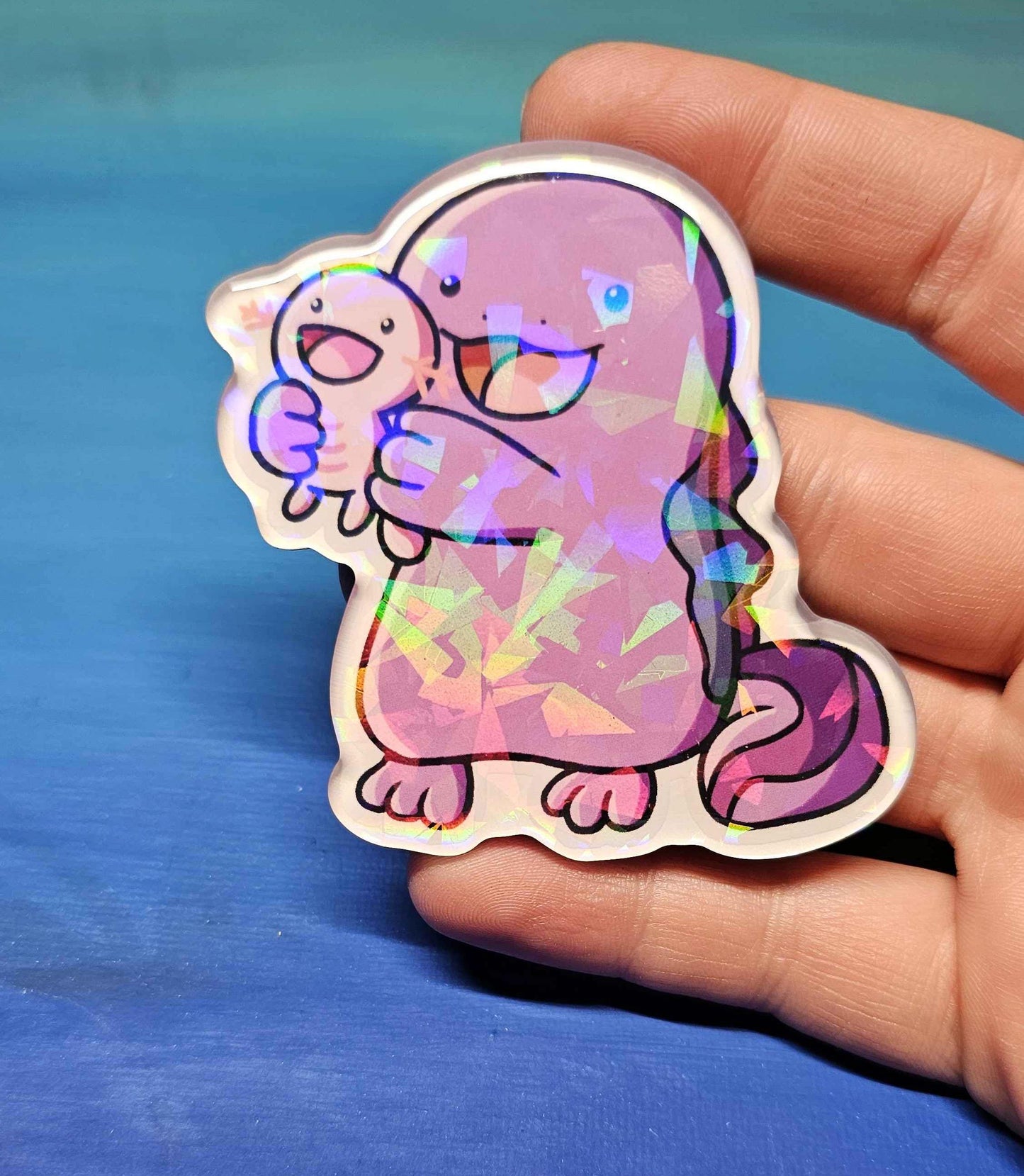 Shiny Quagsire Holding Wooper Magnet