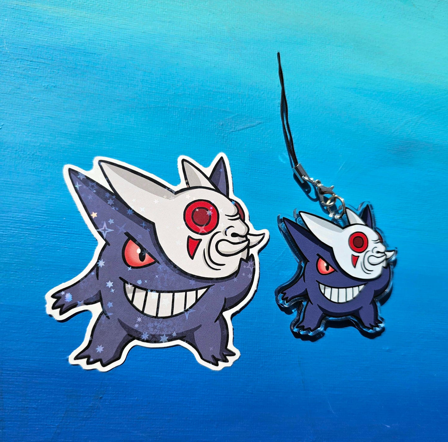 Double-Sided Gengar Kabuki Mask Charm