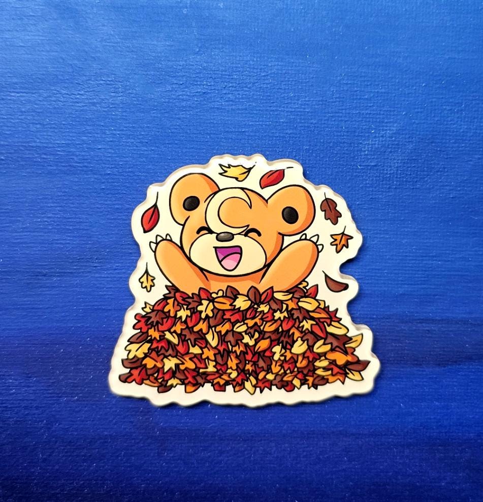 Teddiursa in the Leaves Magnet