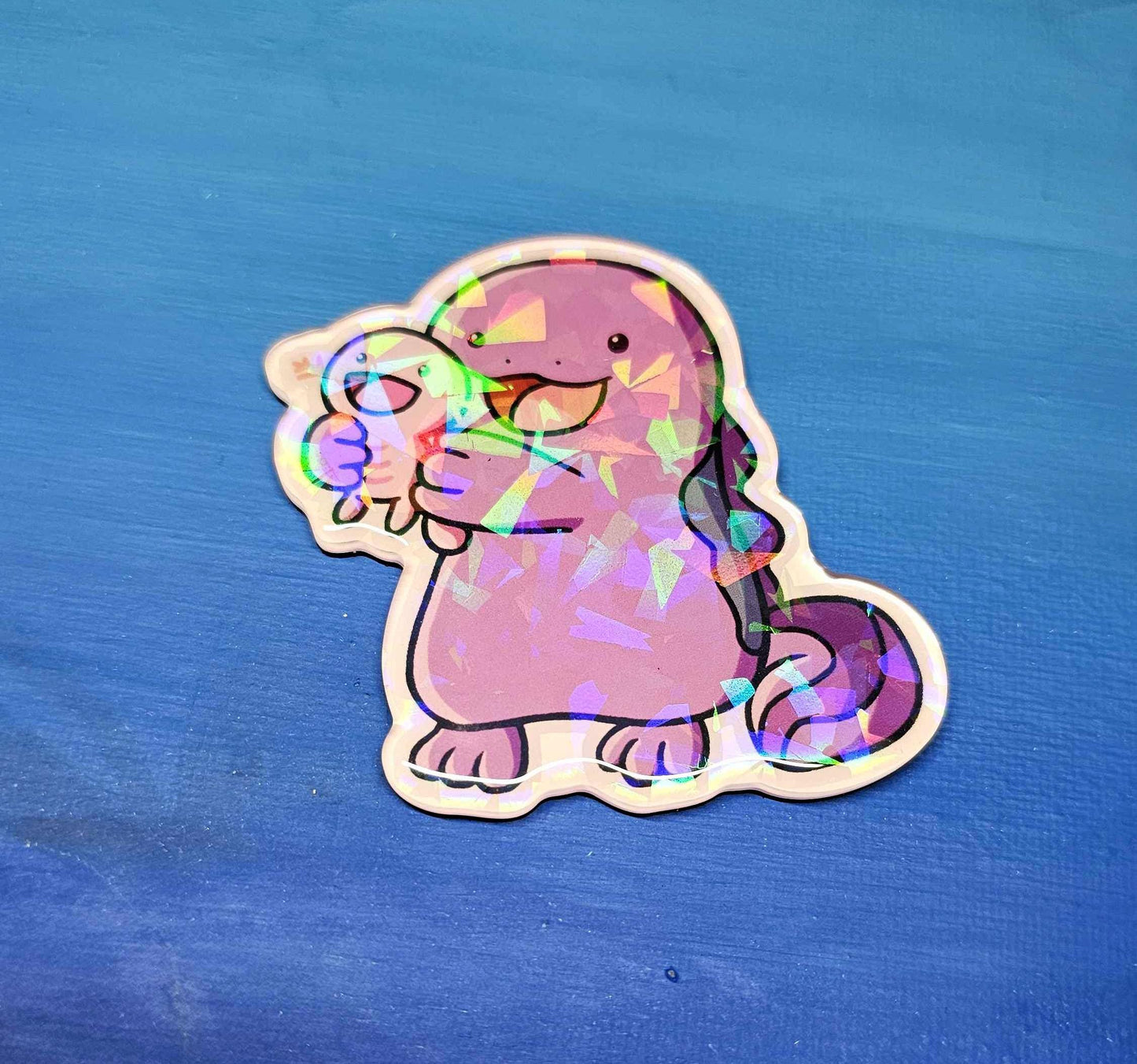 Shiny Quagsire Holding Wooper Magnet