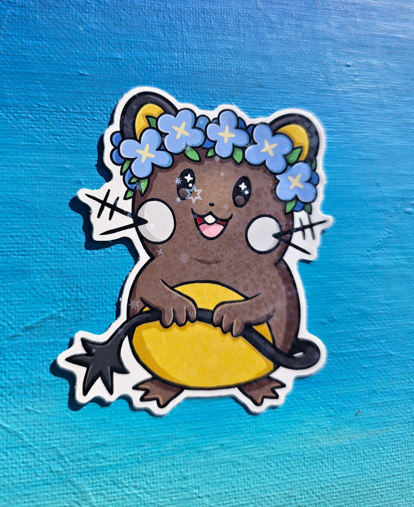 Shiny Holographic Dedenne Floral Sticker