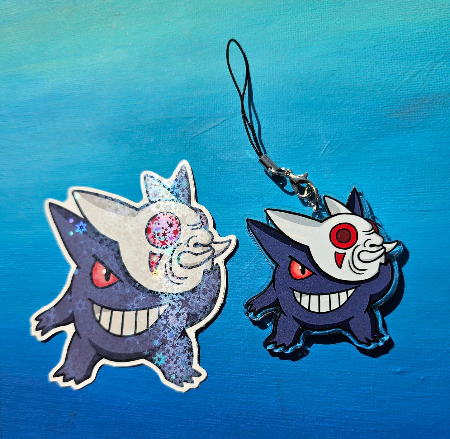 Double-Sided Gengar Kabuki Mask Charm