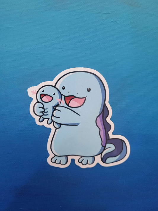 Quagsire Holding Wooper Sticker