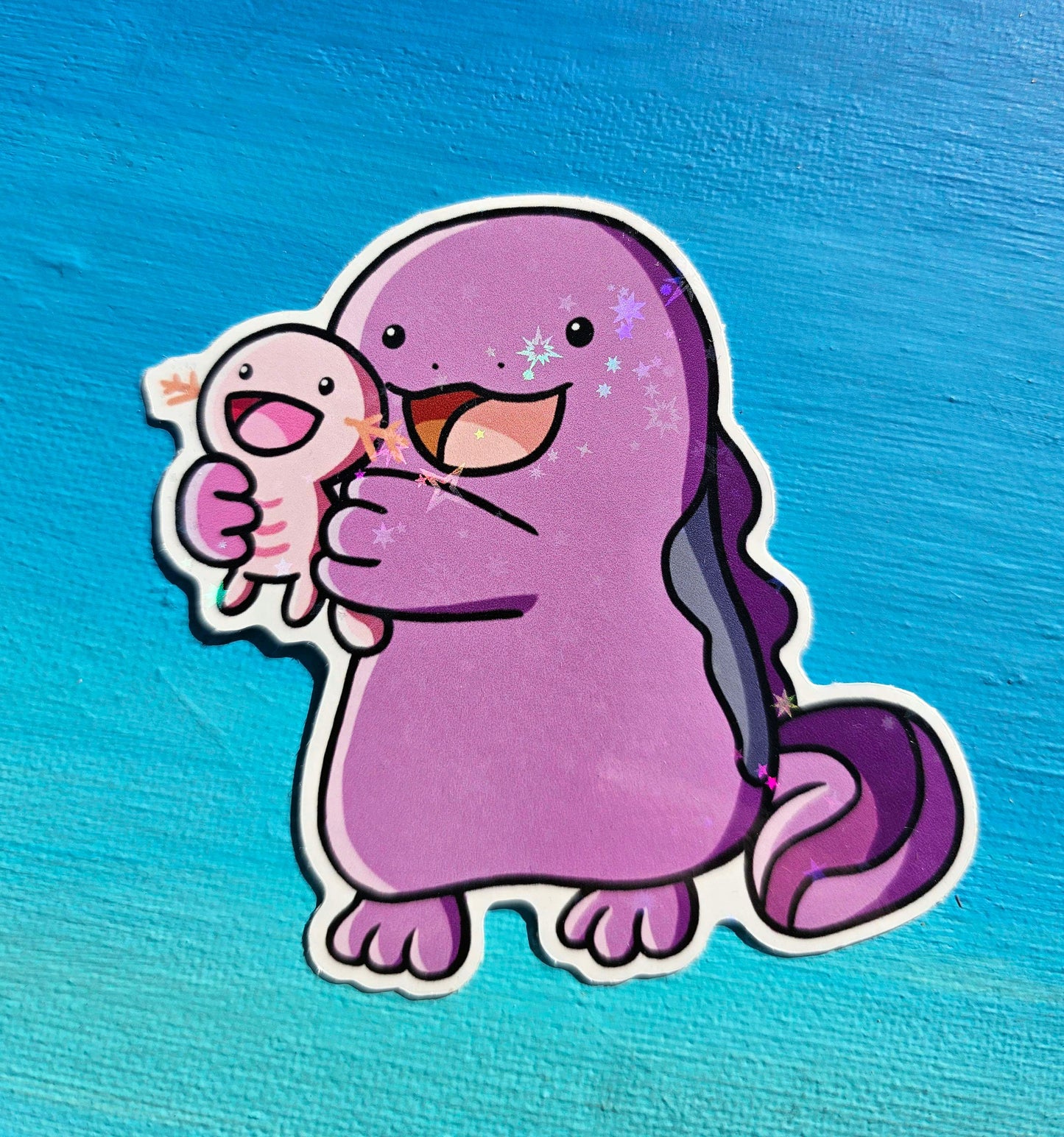 Shiny Quagsire Holding Wooper Sticker