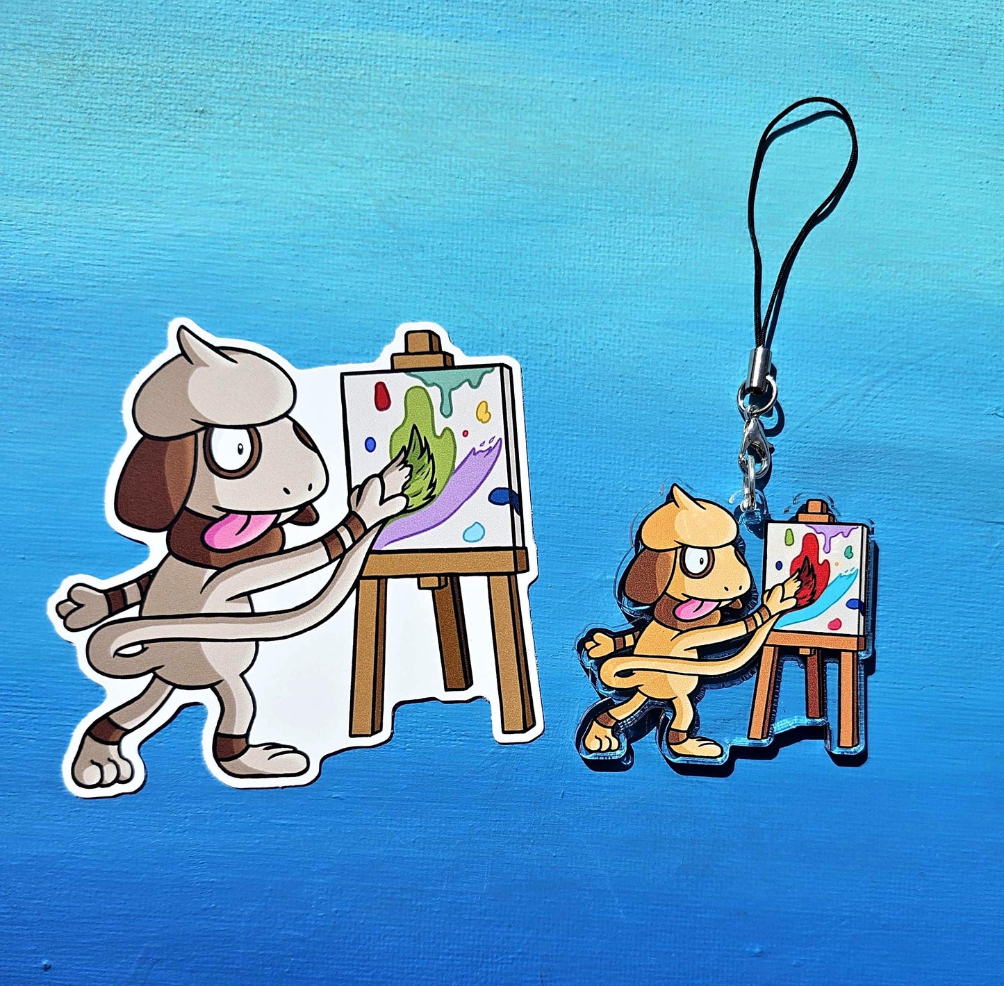 Double-Sided Smeargle Painting Canvas Charm