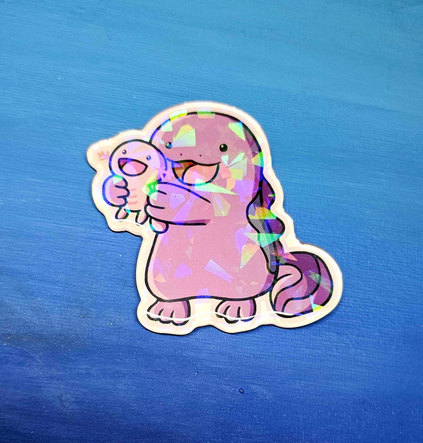 Shiny Quagsire Holding Wooper Magnet