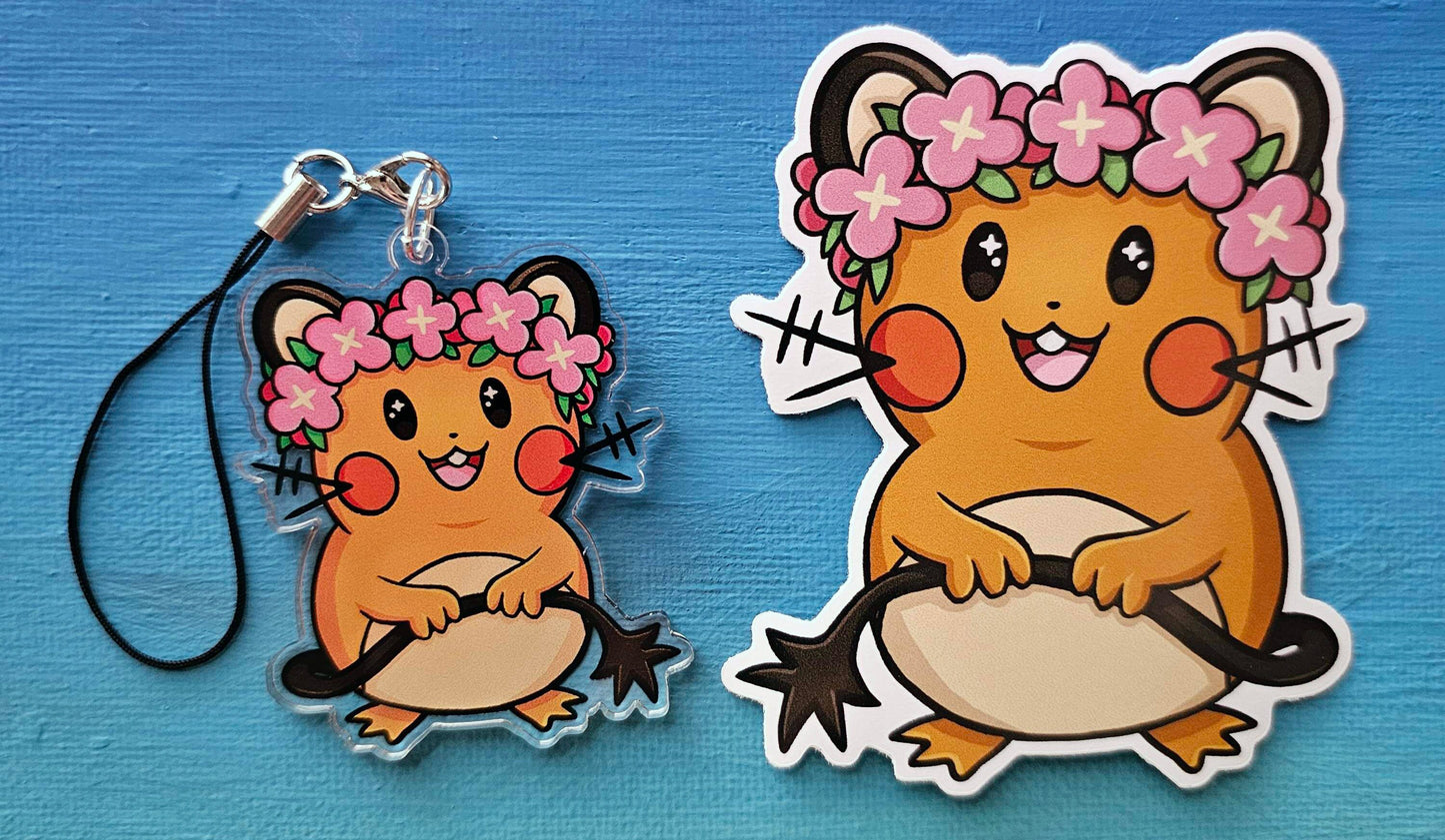 Double-Sided Dedenne Flower Crown Charm