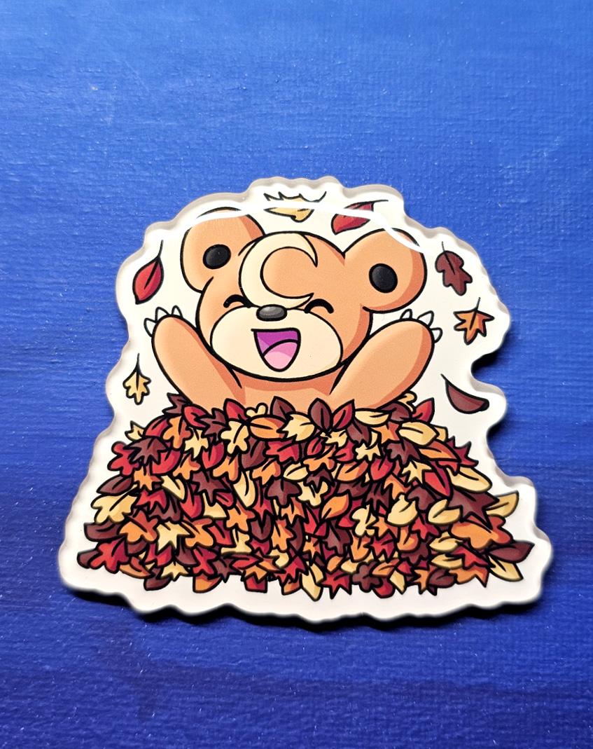 Teddiursa in the Leaves Magnet