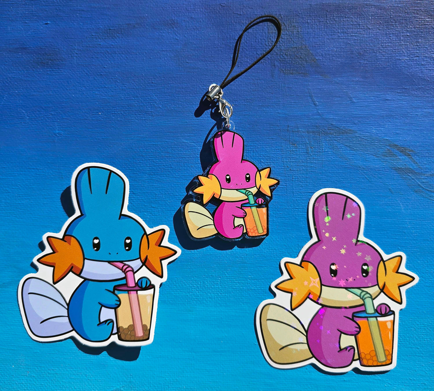 Boba-kip Sticker + Charm Bundle