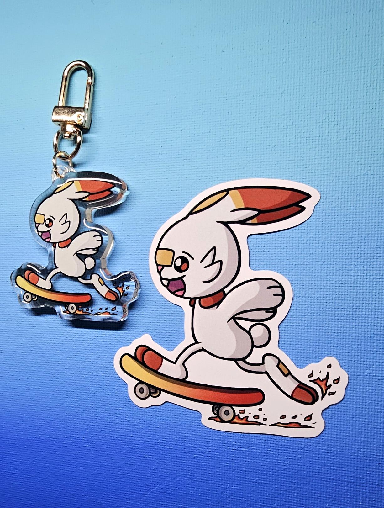 Double-Sided Scorbunny Skater Charm