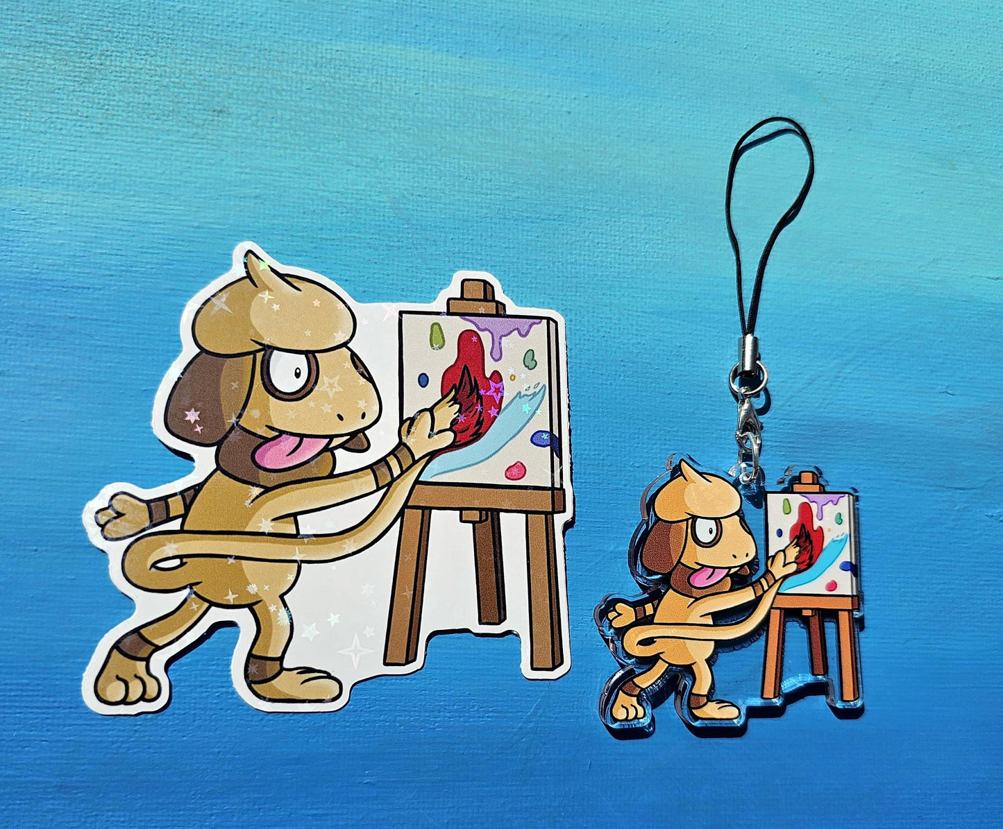 Double-Sided Smeargle Painting Canvas Charm