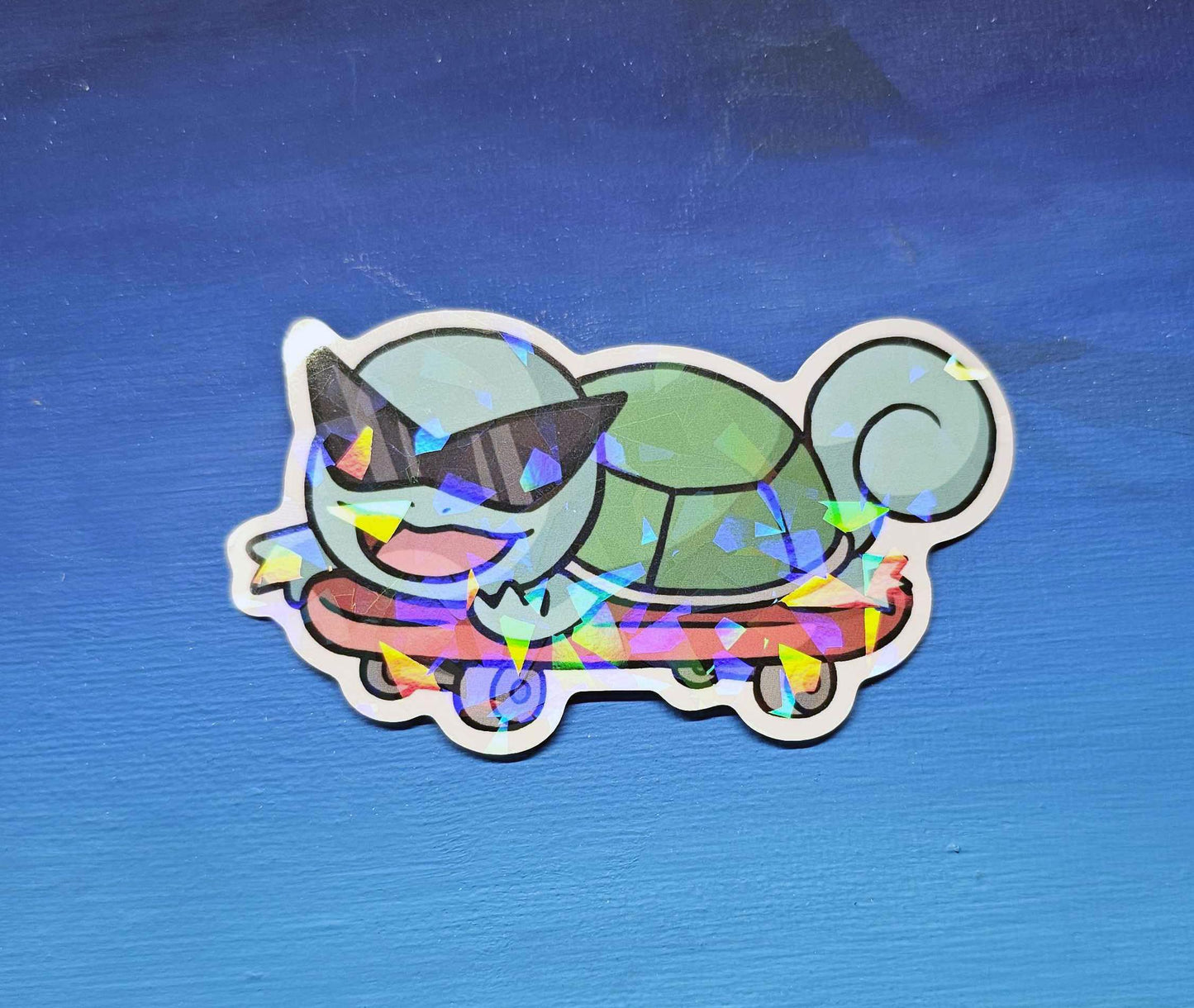 Shiny Cool Squirtle Skateboard Sticker