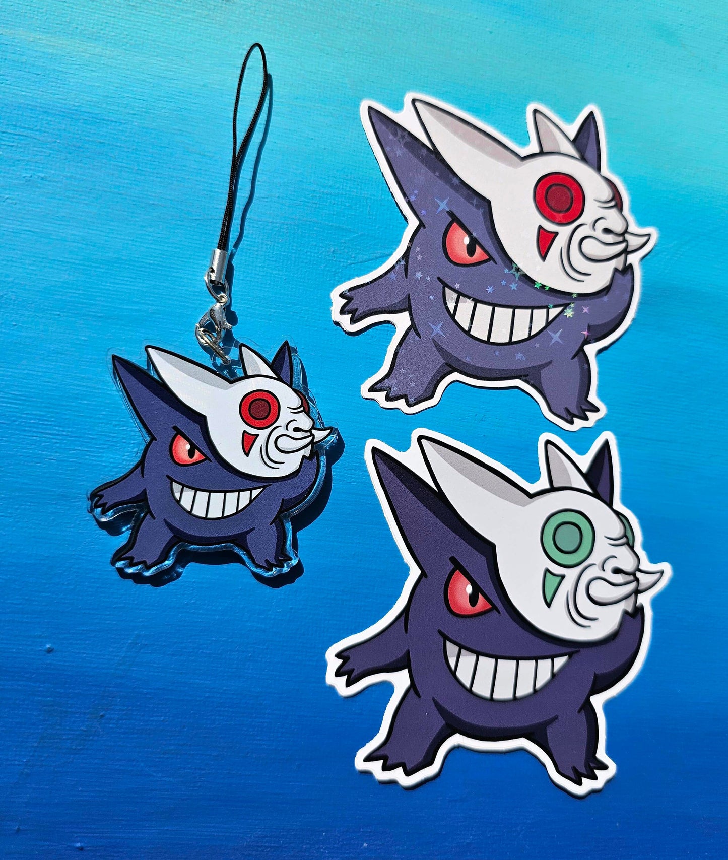 Double-Sided Gengar Kabuki Mask Charm