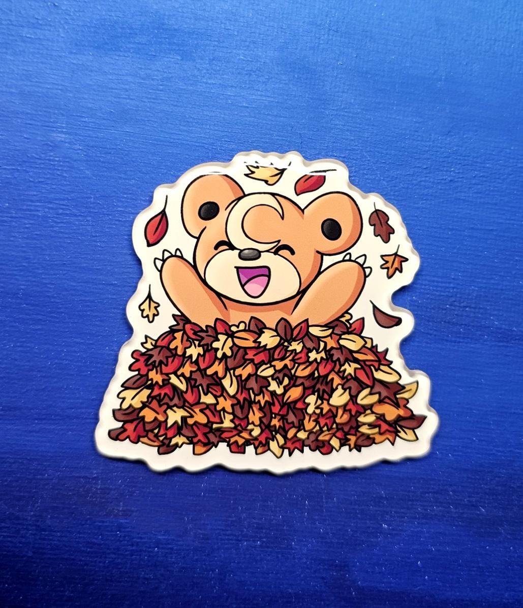 Teddiursa in the Leaves Magnet