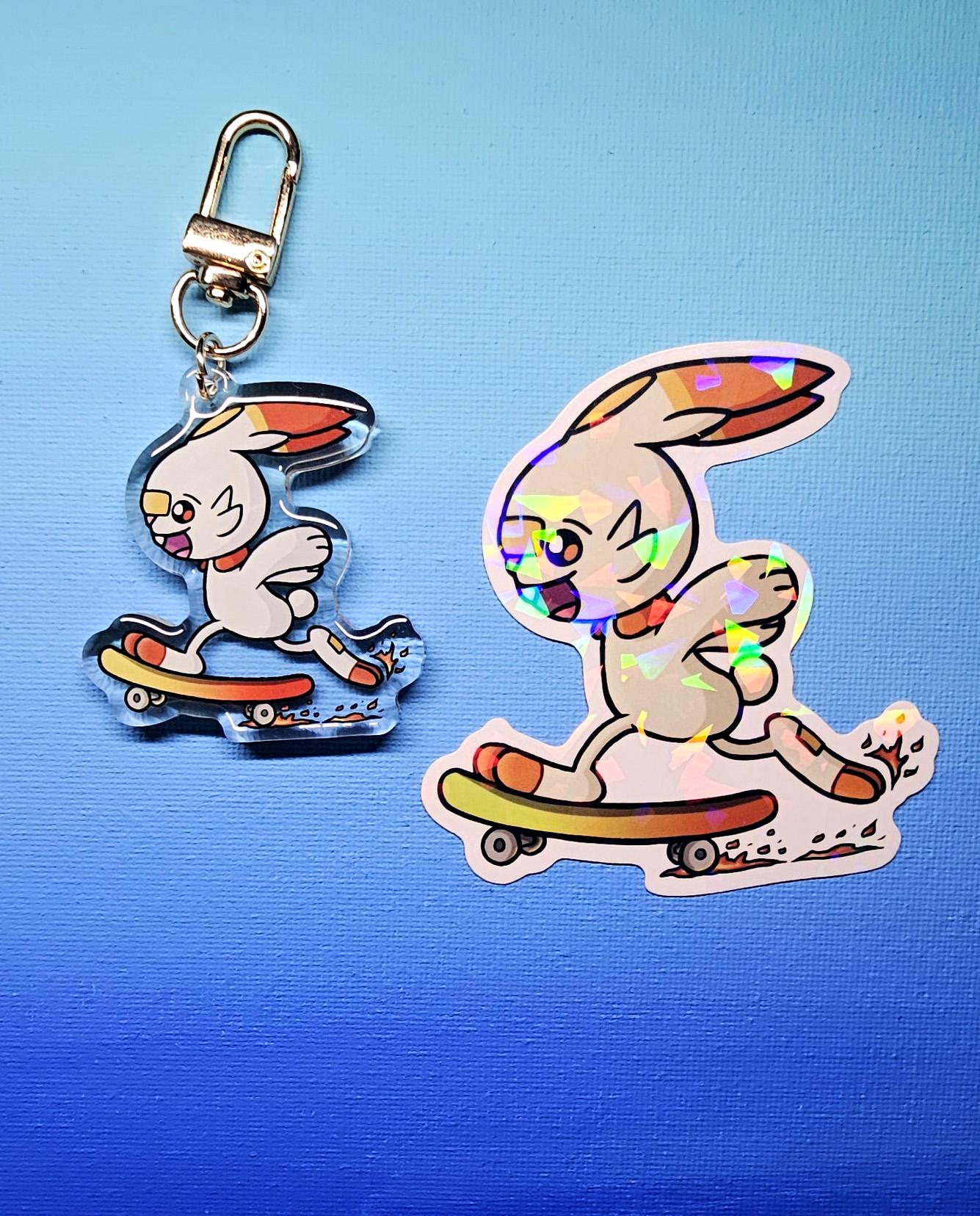 Double-Sided Scorbunny Skater Charm