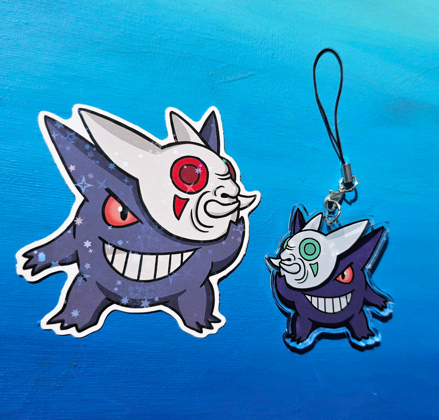 Double-Sided Gengar Kabuki Mask Charm