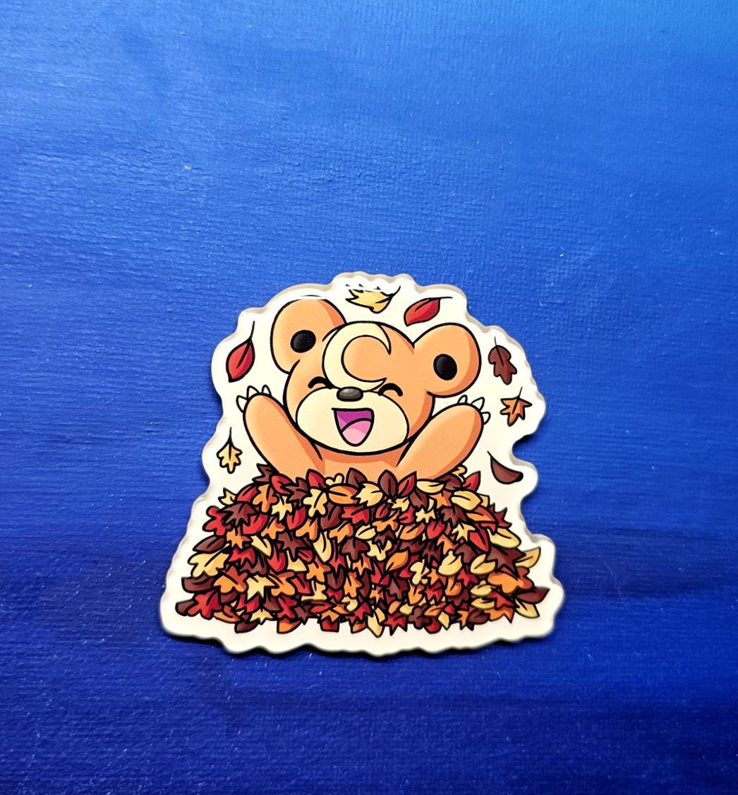Teddiursa in the Leaves Magnet