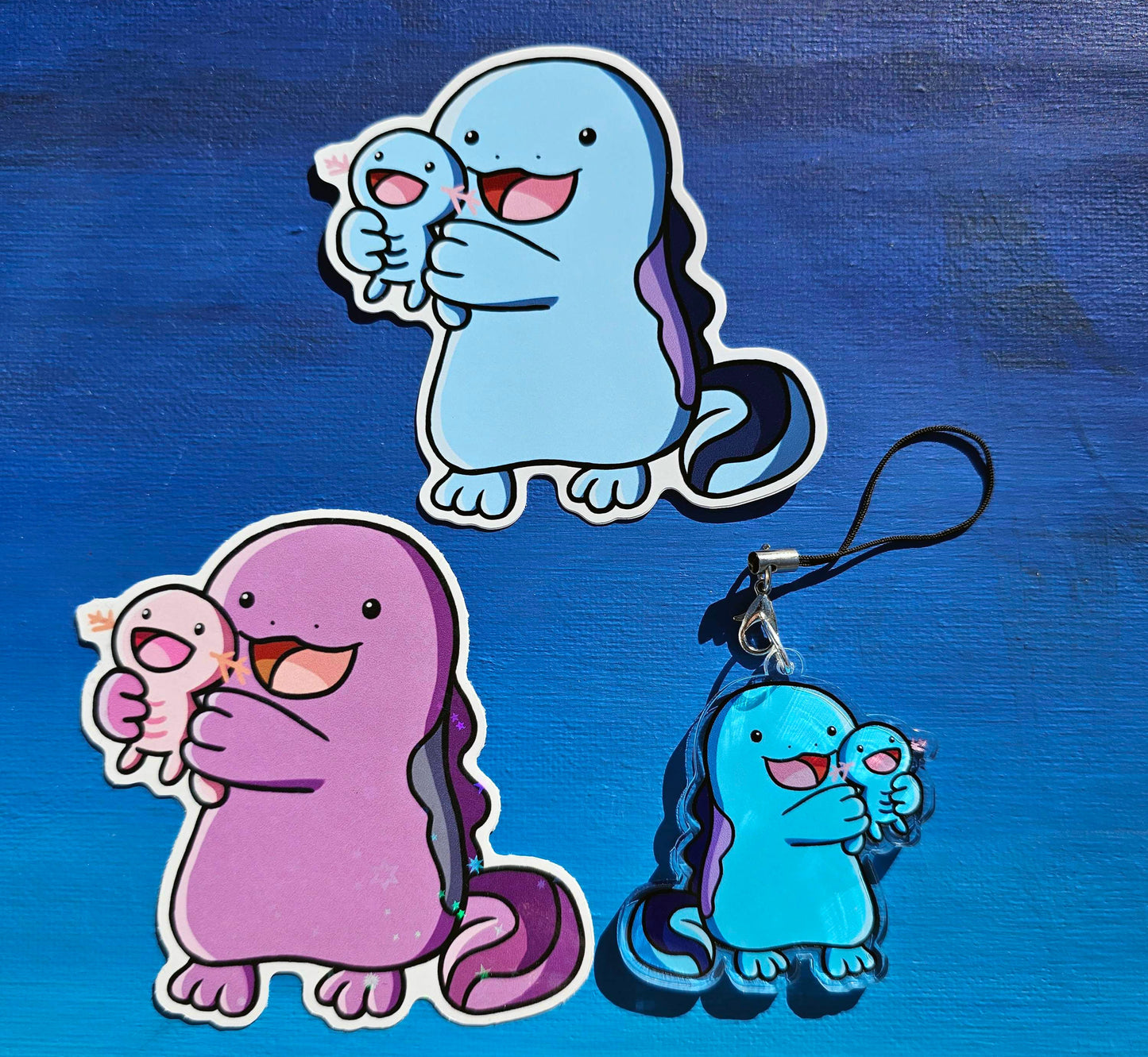 Shiny Quagsire Holding Wooper Sticker