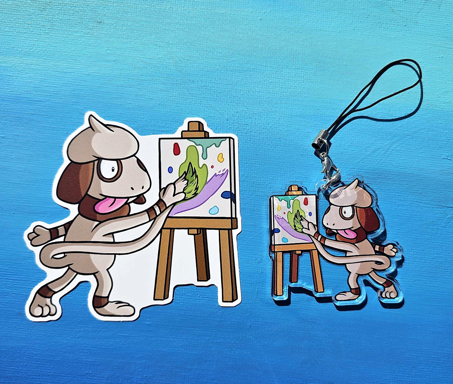 Double-Sided Smeargle Painting Canvas Charm
