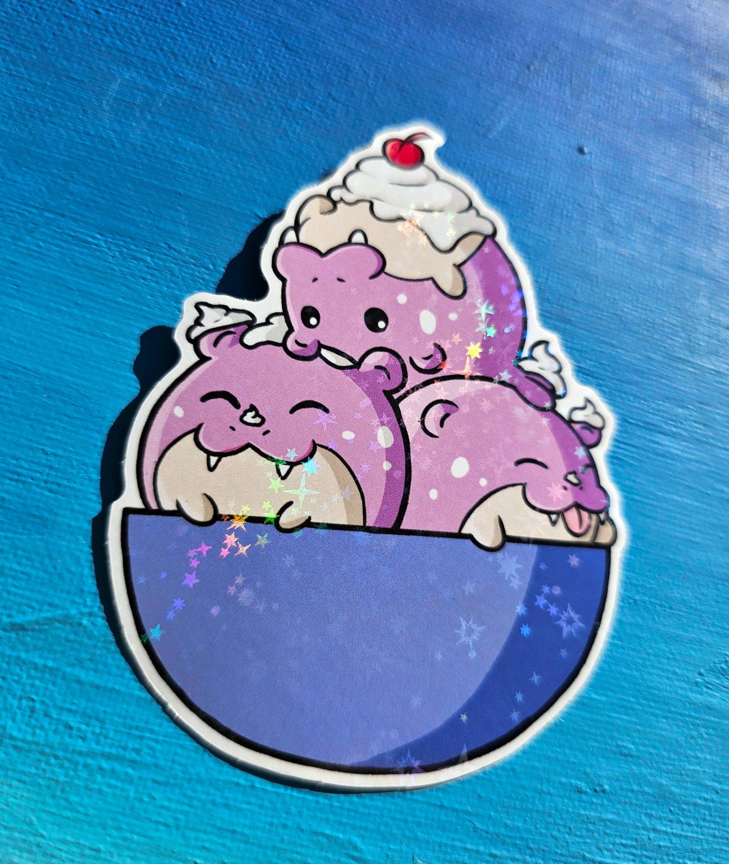 Shiny Holographic Bowl of Spheals Sticker
