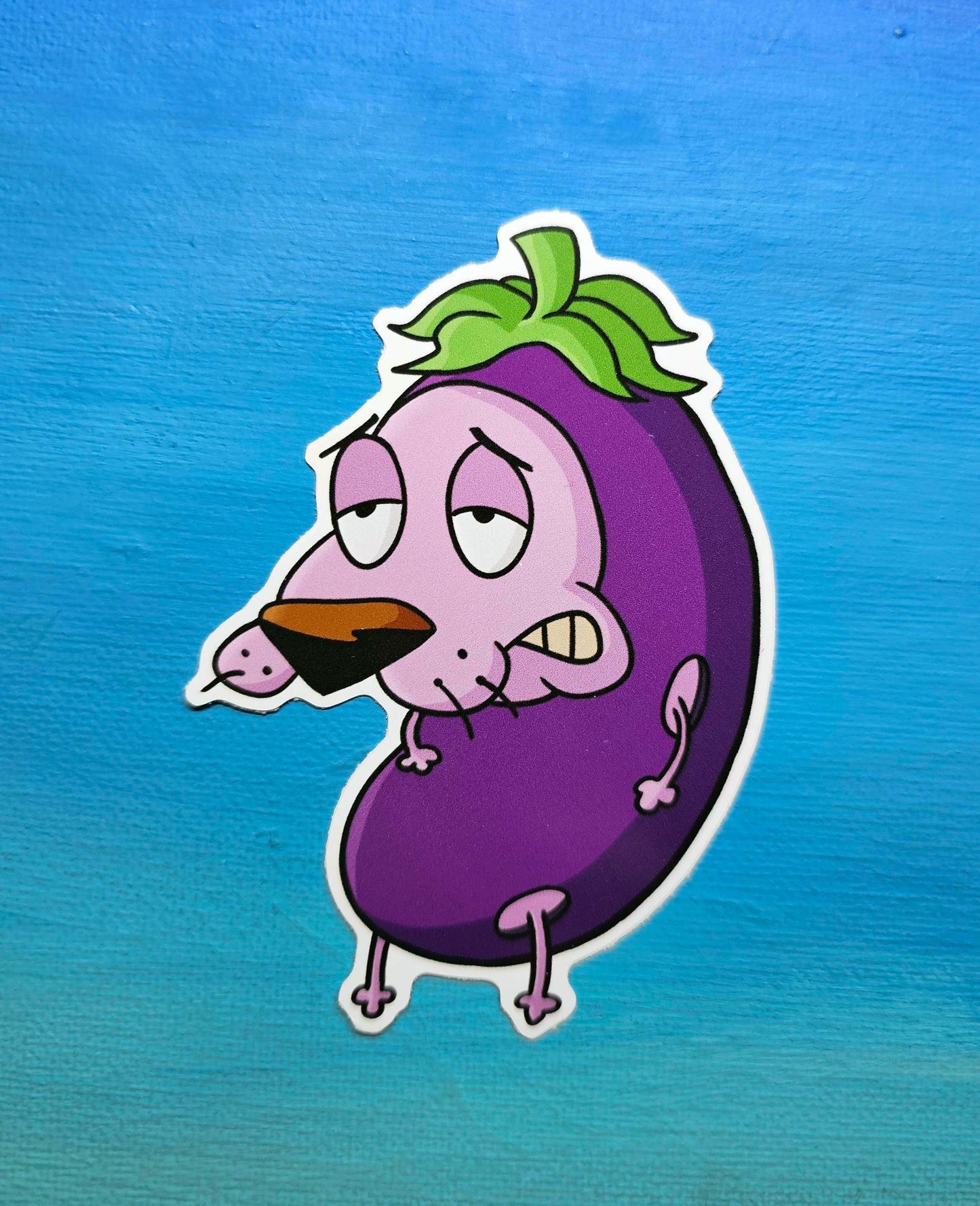 Eggplant Courage Sticker