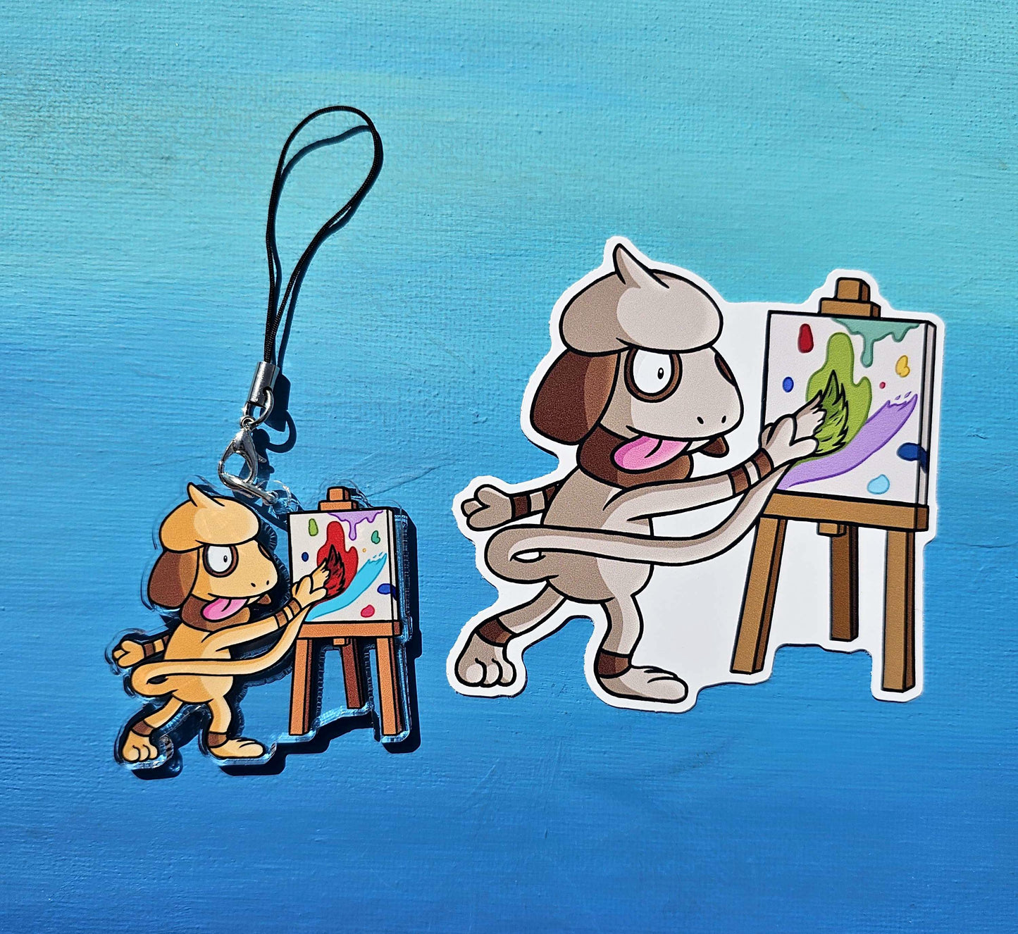 Double-Sided Smeargle Painting Canvas Charm
