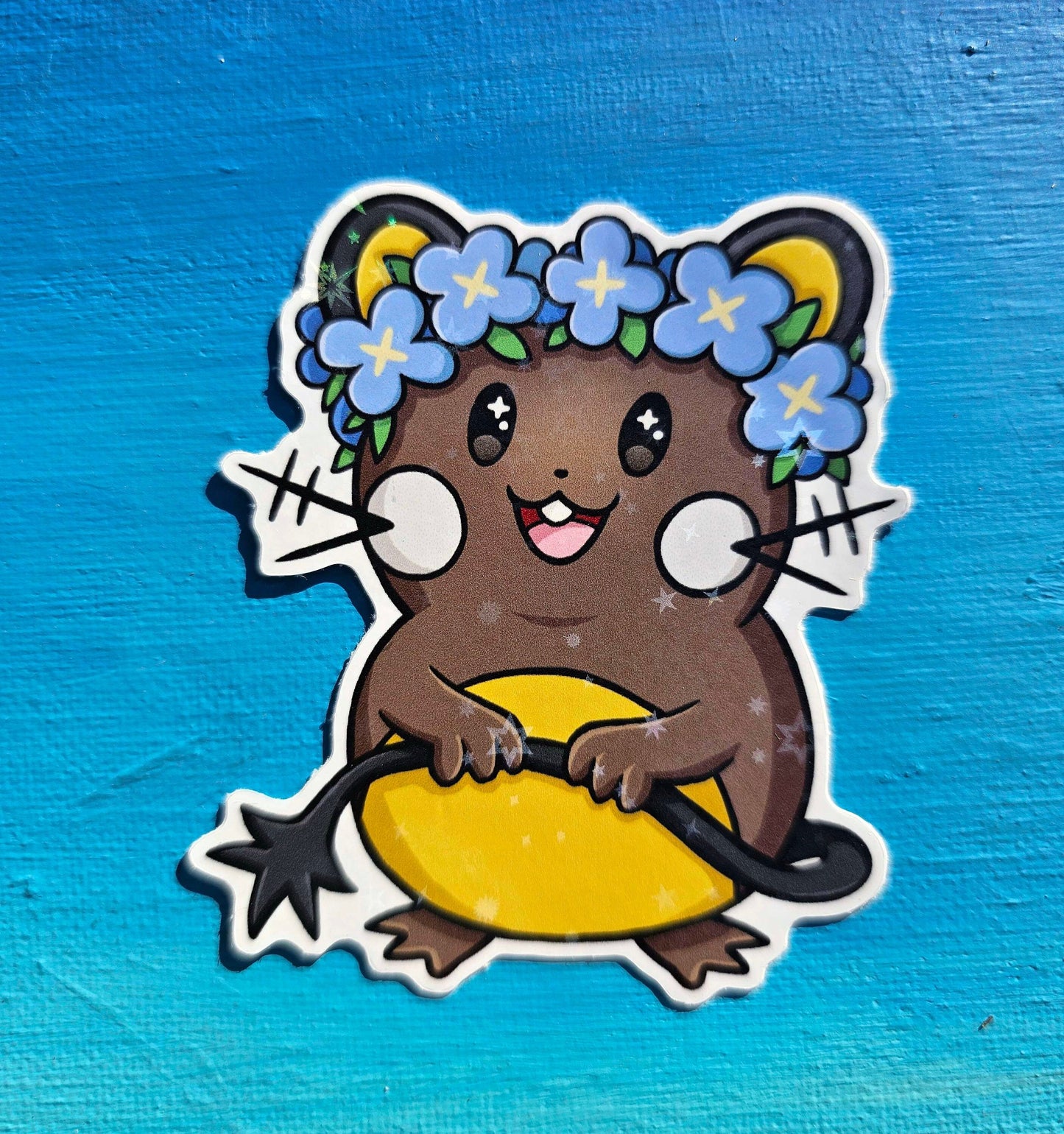 Shiny Holographic Dedenne Floral Sticker