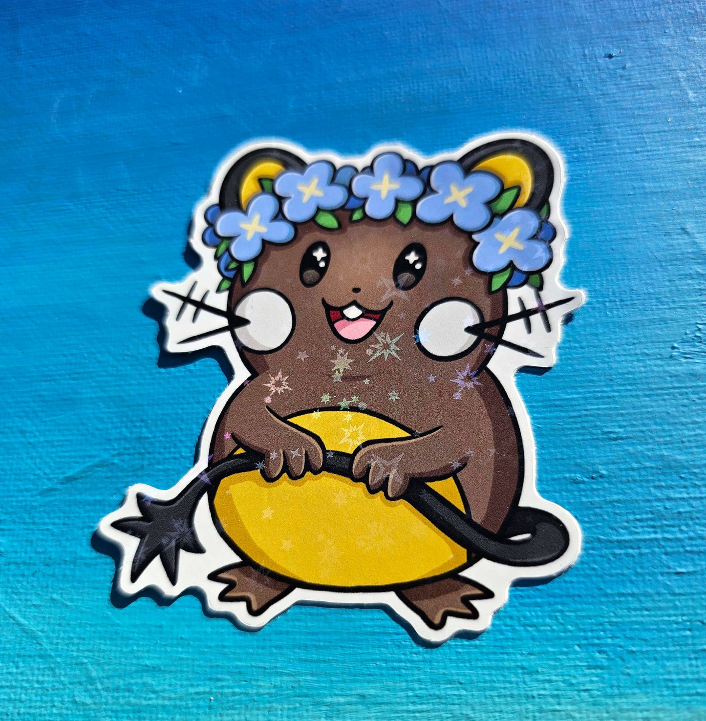 Shiny Holographic Dedenne Floral Sticker