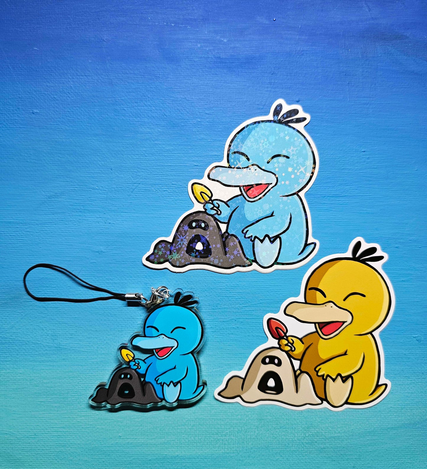 Double-Sided Psyduck Castle Building Charm