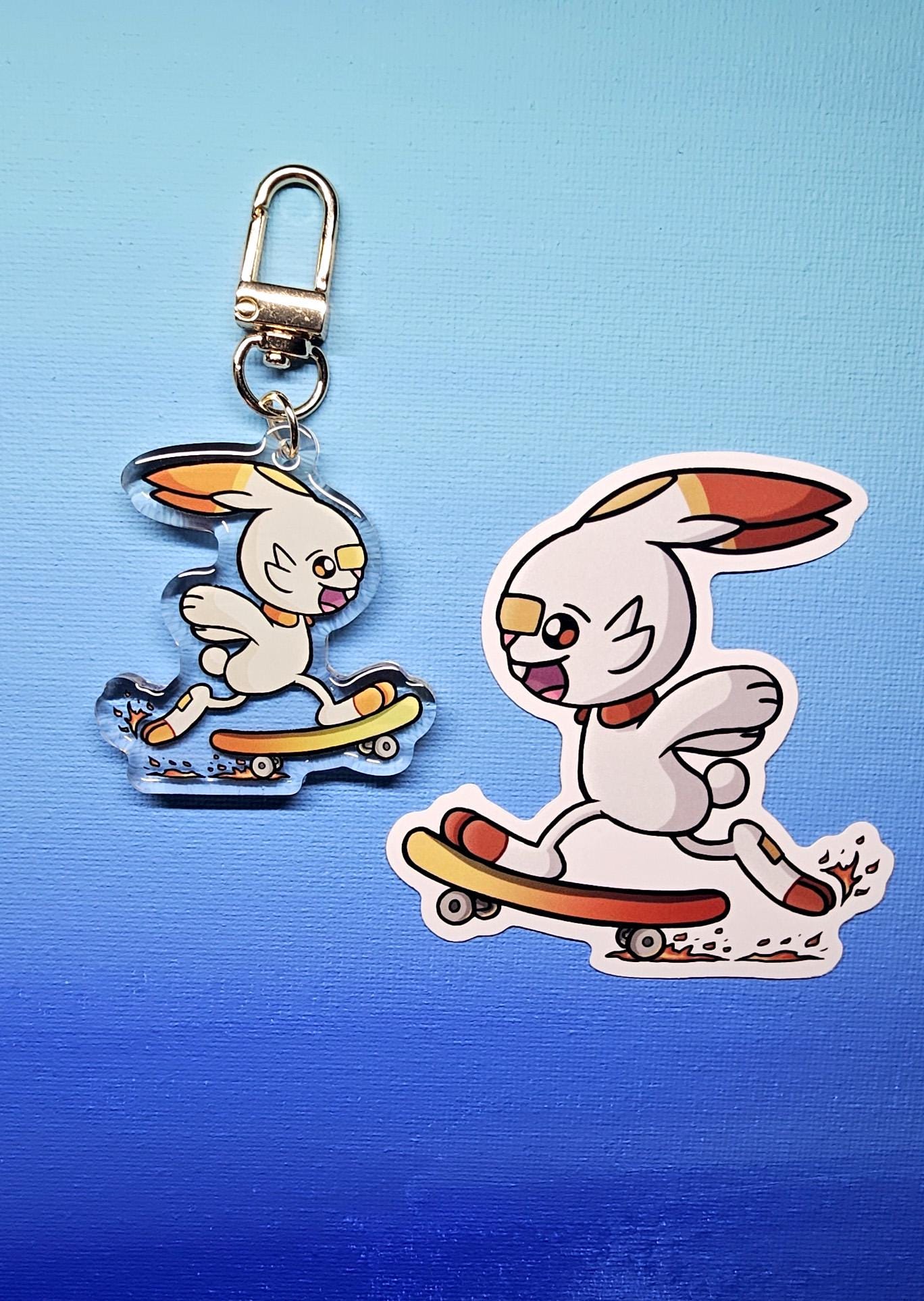 Double-Sided Scorbunny Skater Charm