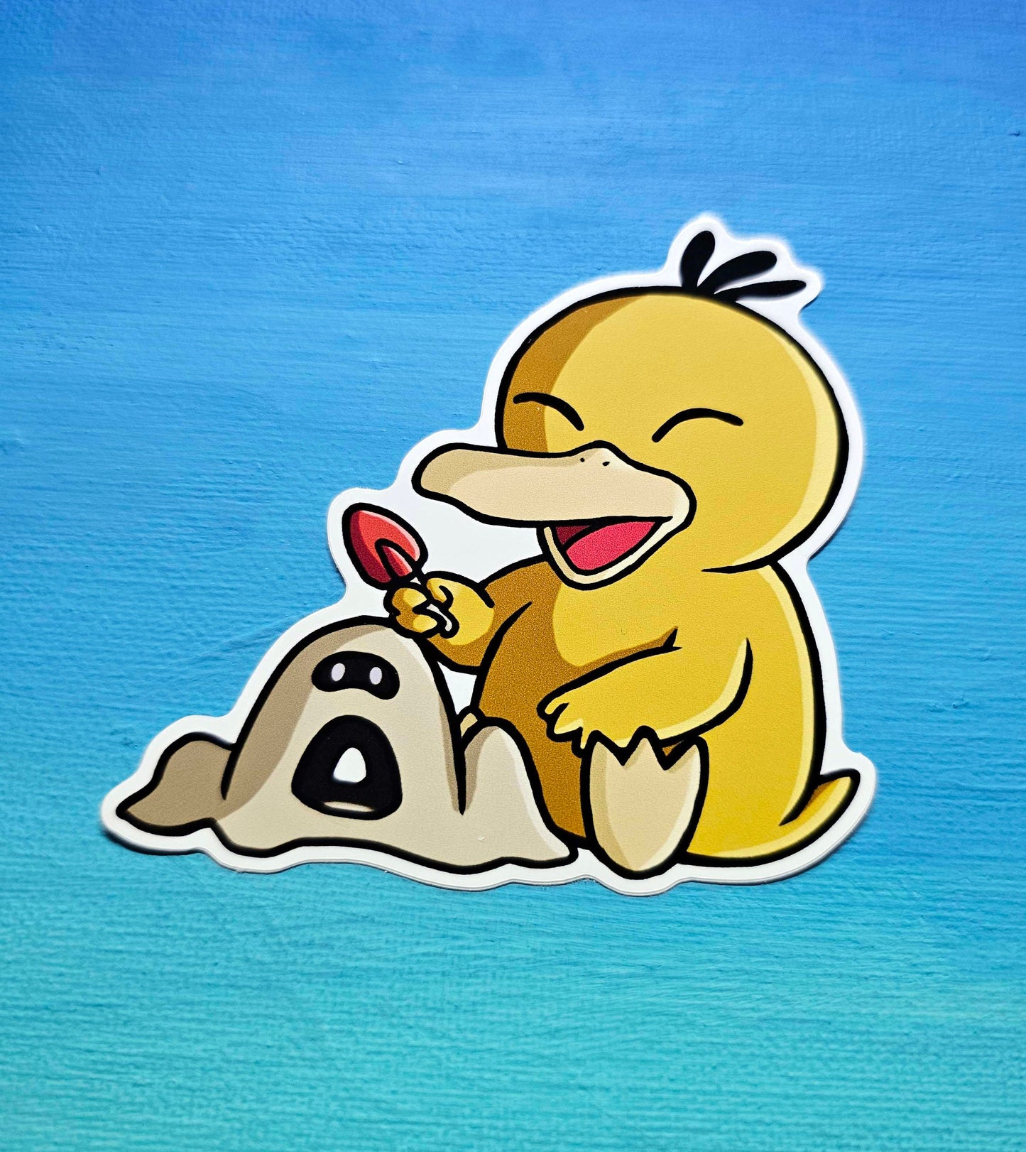 Psyduck Sandcastle Sticker