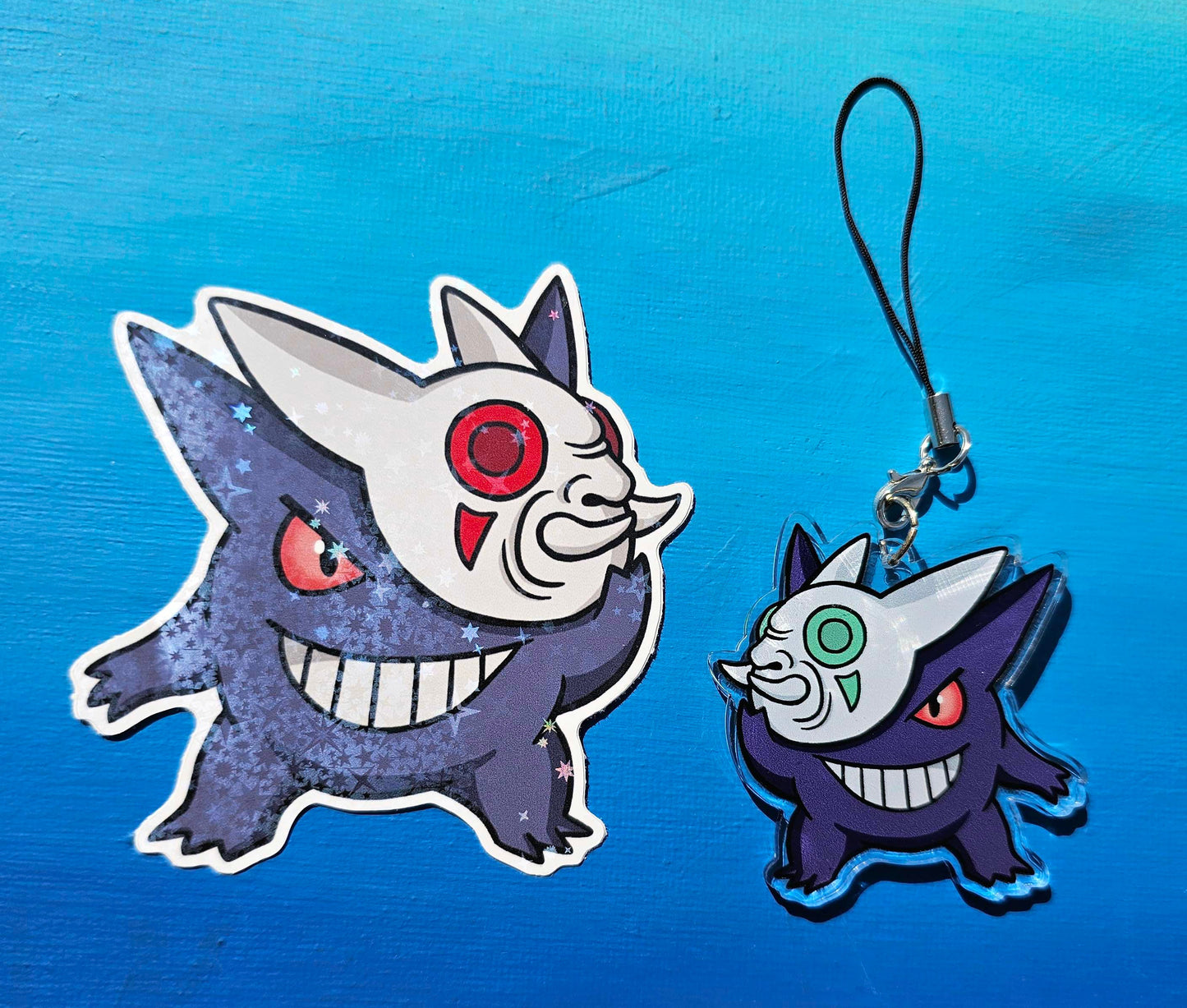Double-Sided Gengar Kabuki Mask Charm