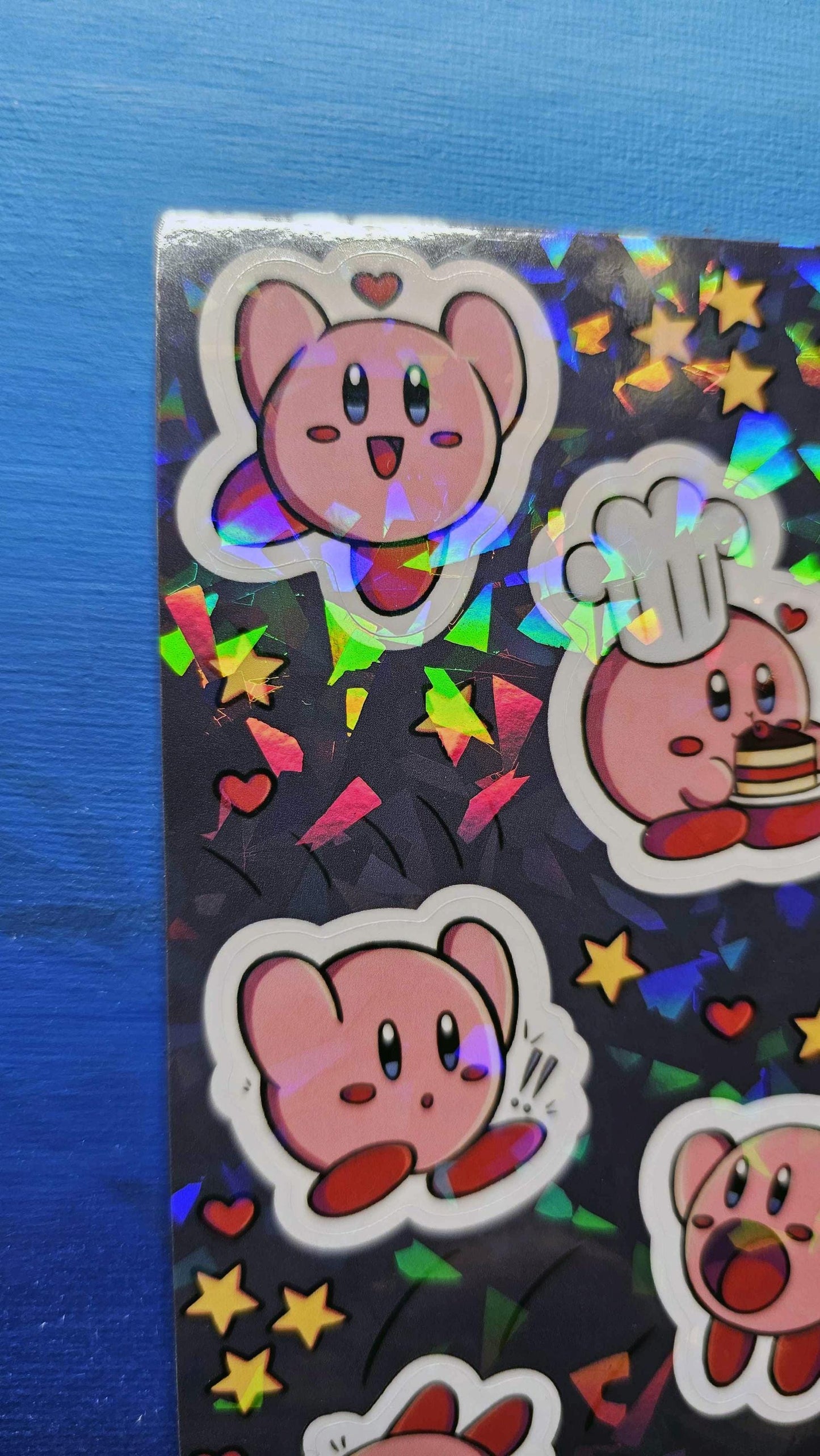 Holographic A6 Kirby Sticker Sheet